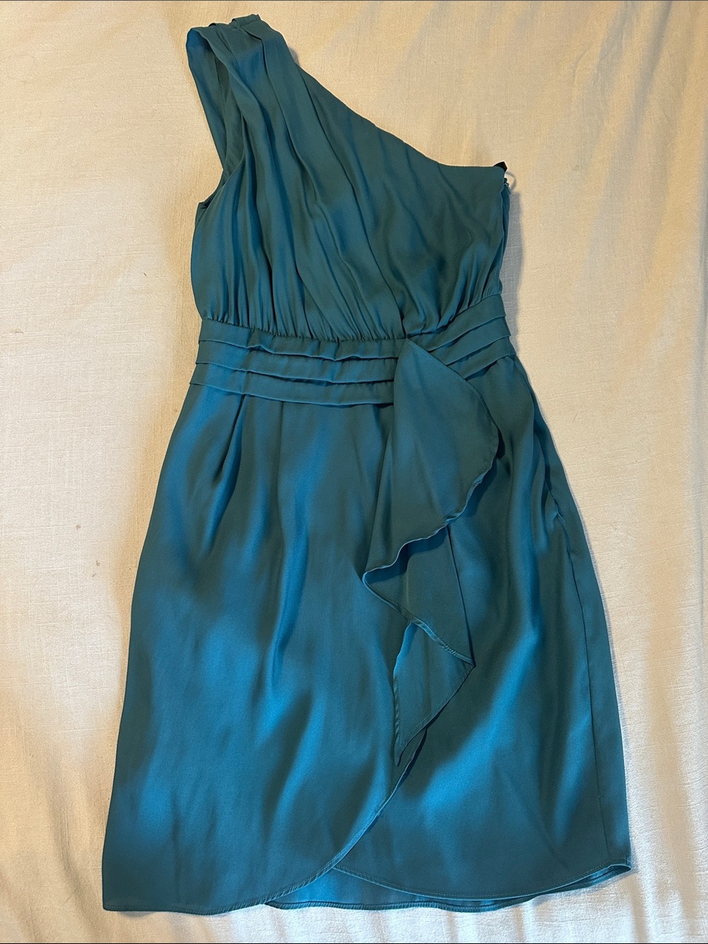 BCBGeneration Teal One-Shoulder Cocktail Dress